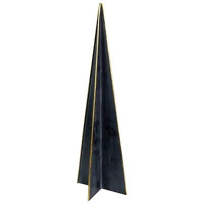 15" Blue & Gold Triangular Christmas Tree Tabletop Décor