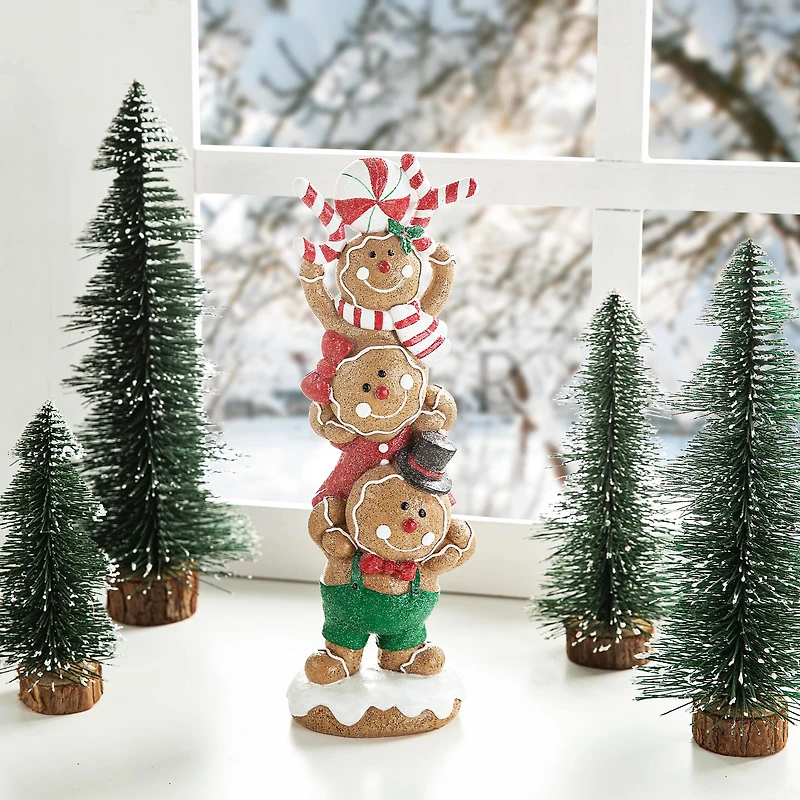 Glitzhome® 12.5" Stacked Gingerbread Table Décor