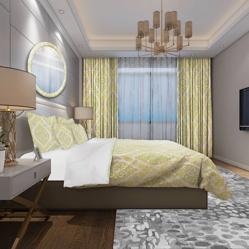 Designart 'Pattern in Eastern Style' Mid-Century Modern Bedding Set