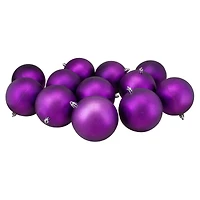 12ct. 4" Matte Purple Shatterproof Christmas Ball Ornaments