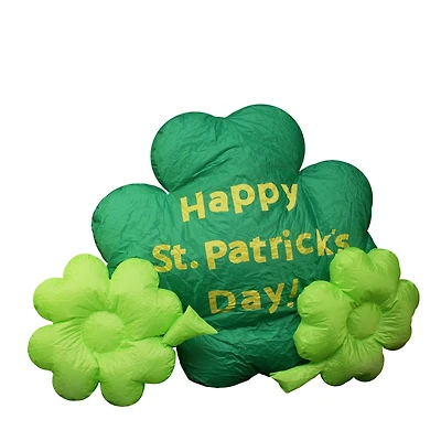 60" Inflatable Lighted Happy St. Patrick's Day Triple Shamrock Outdoor Decoration