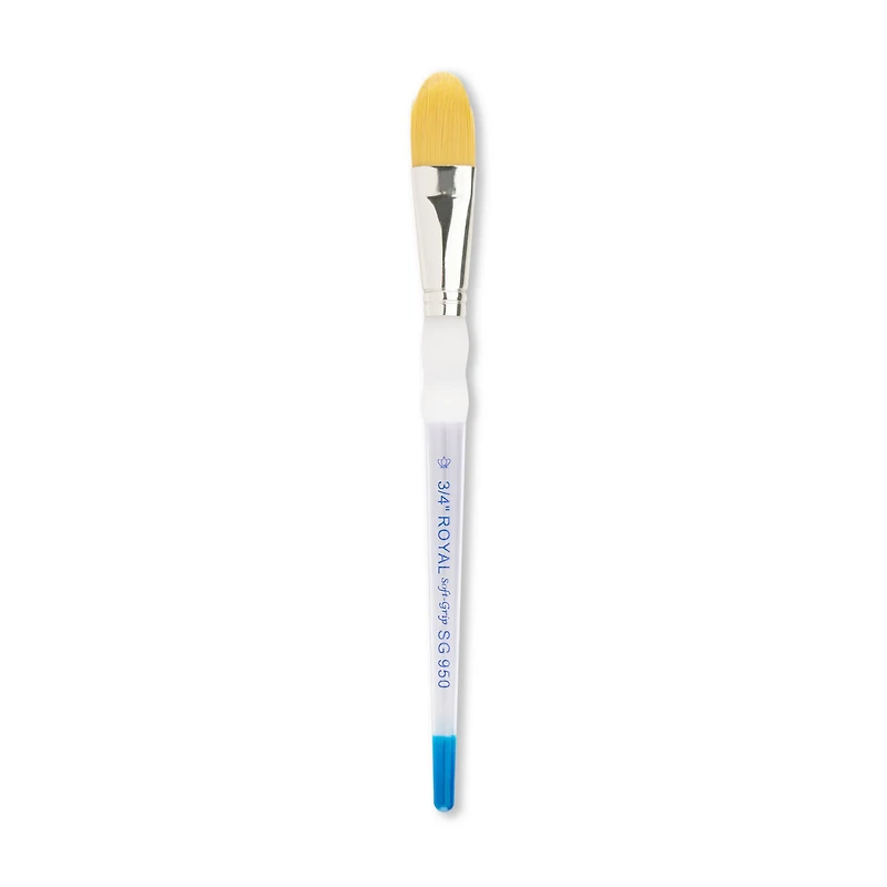 Soft-Grip Golden Taklon Oval Wash Brush, 3/4"