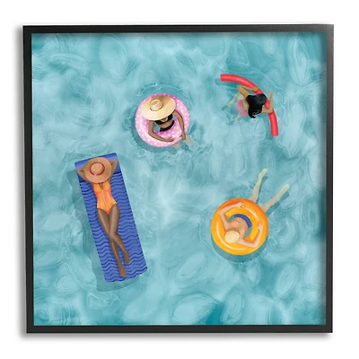 Stupell Industries People Lounging in Water Wall Art in Black Frame
