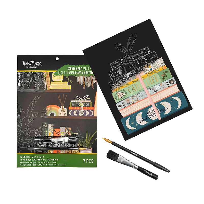 Brea Reese™ 9" x 12" Bookish Scratch Art Paper Pad