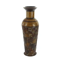 Set of 3 Brown Metal Rustic Vase, 50", 35", 26"