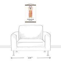 Dashing Snow Sled 12x18 Teak Hanging Canvas