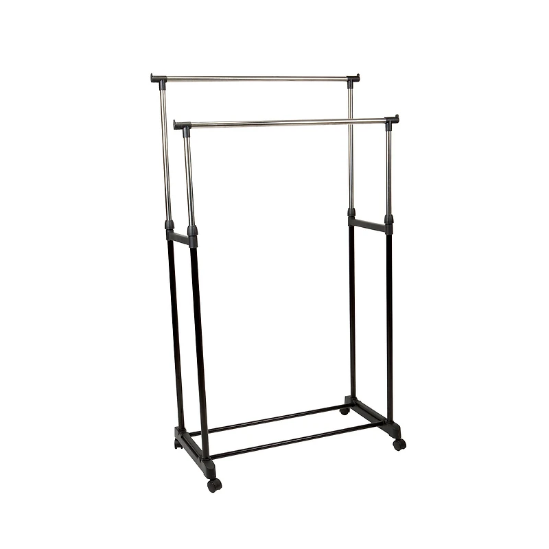 Simplify Double Tier Rolling Garment Rack