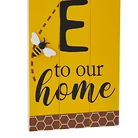 Glitzhome® 42" Wood Bees WELCOME Porch Sign