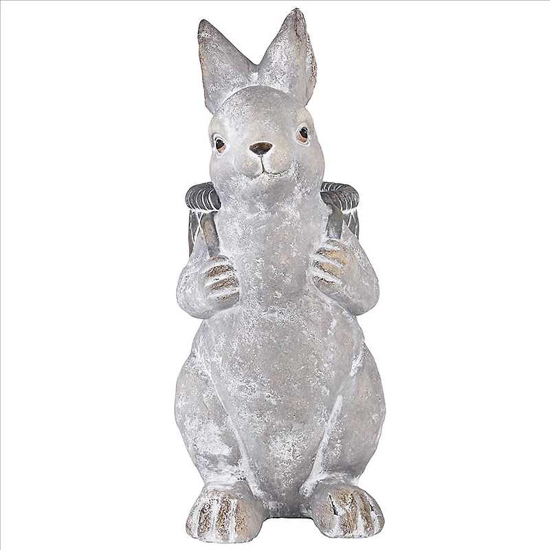 Design Tosano 16" Bunny with Basket Bearing Gifts Easter Rabbit Statue