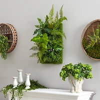 24" Mixed Foliage Artificial Wall Mat