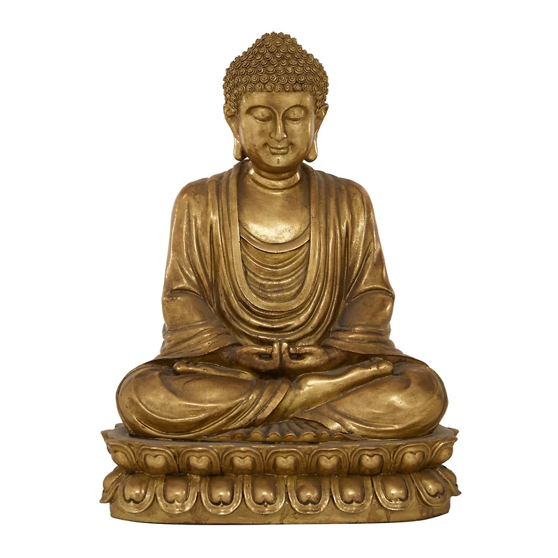 16" Gold Buddha Glam Sculpture