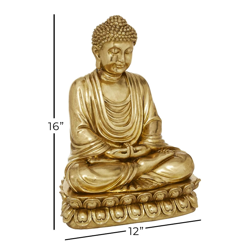 16" Gold Buddha Glam Sculpture
