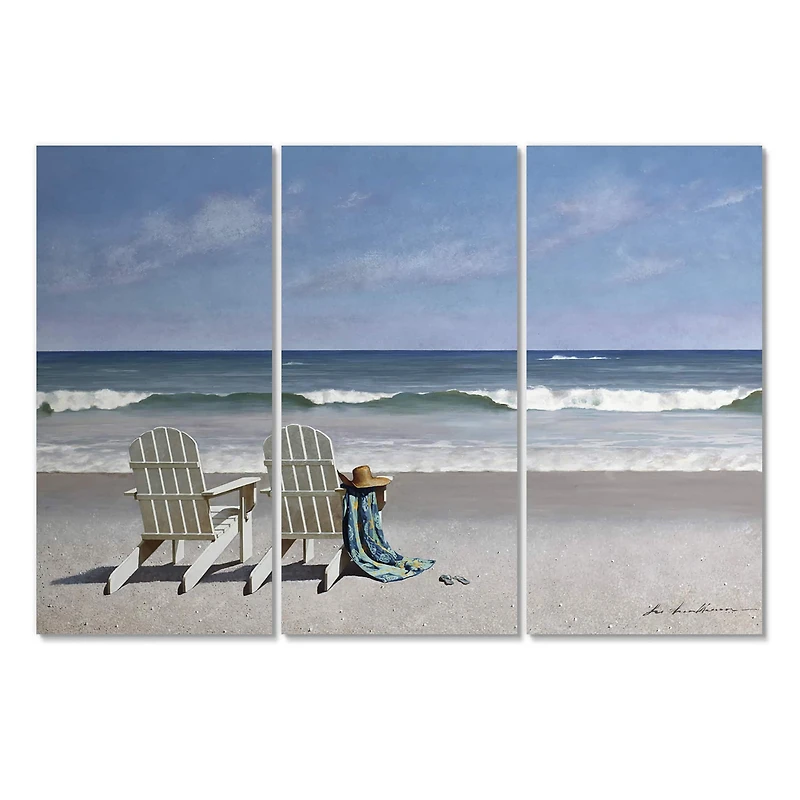 Designart - Tide Watching - Beach Canvas Art Print