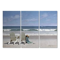 Designart - Tide Watching - Beach Canvas Art Print