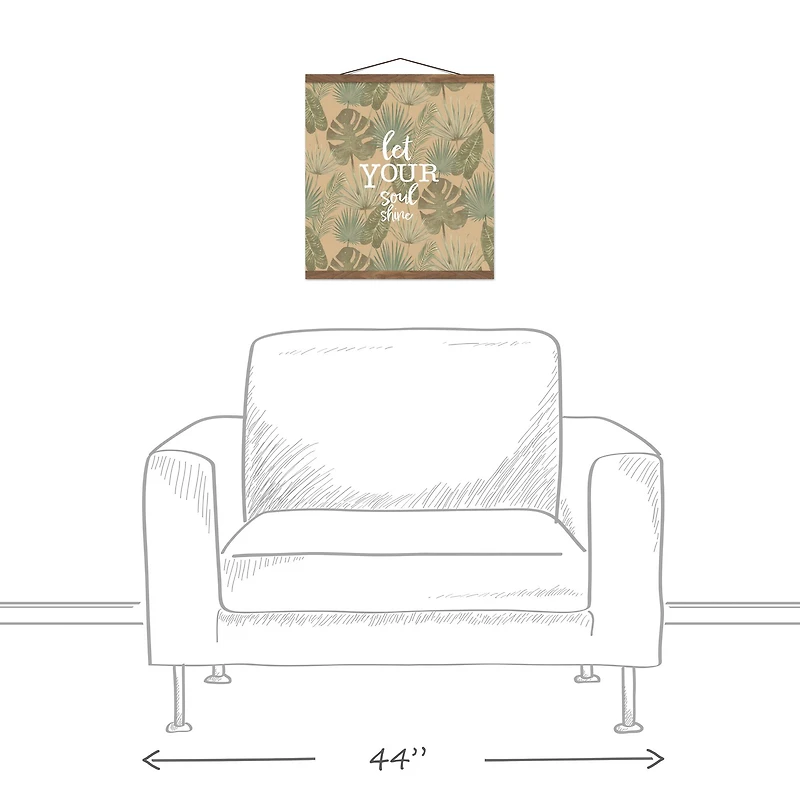Let Your Soul Shine Tropical Palm Teak Hanging Canvas