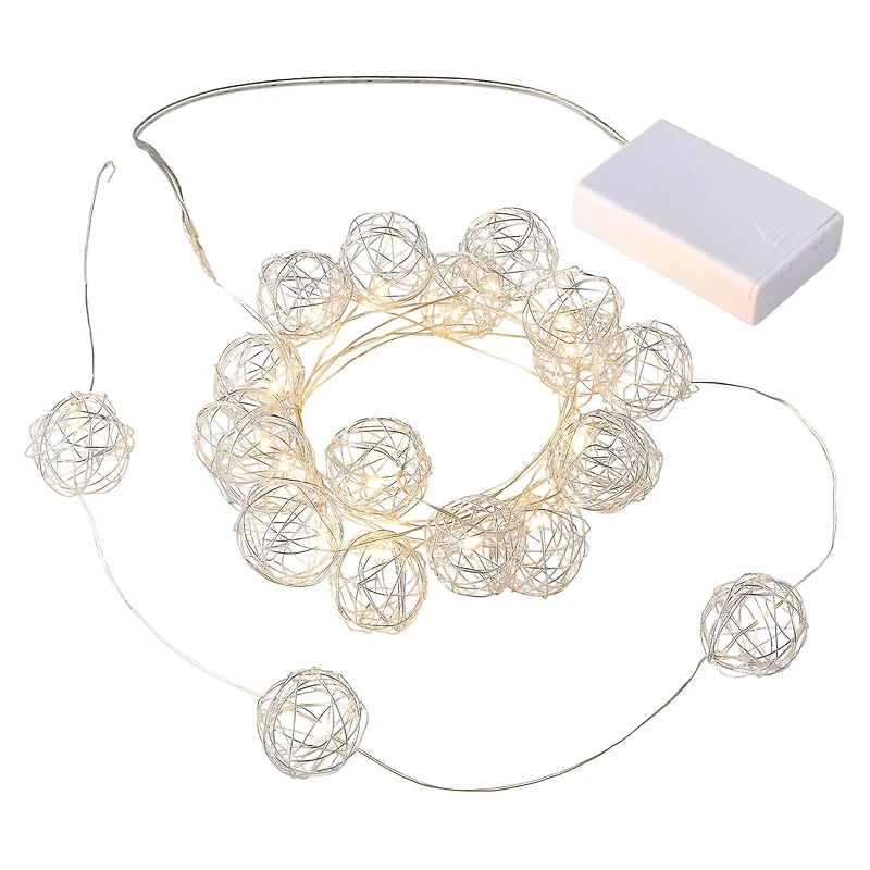 20ct. Warm White Wire Ball LED String Lights by Ashland™