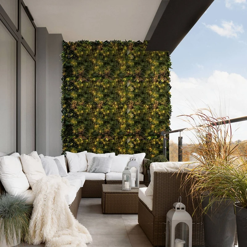 GreenSmart Dekor 40" Bali with LED lights Faux Green Plant Wall