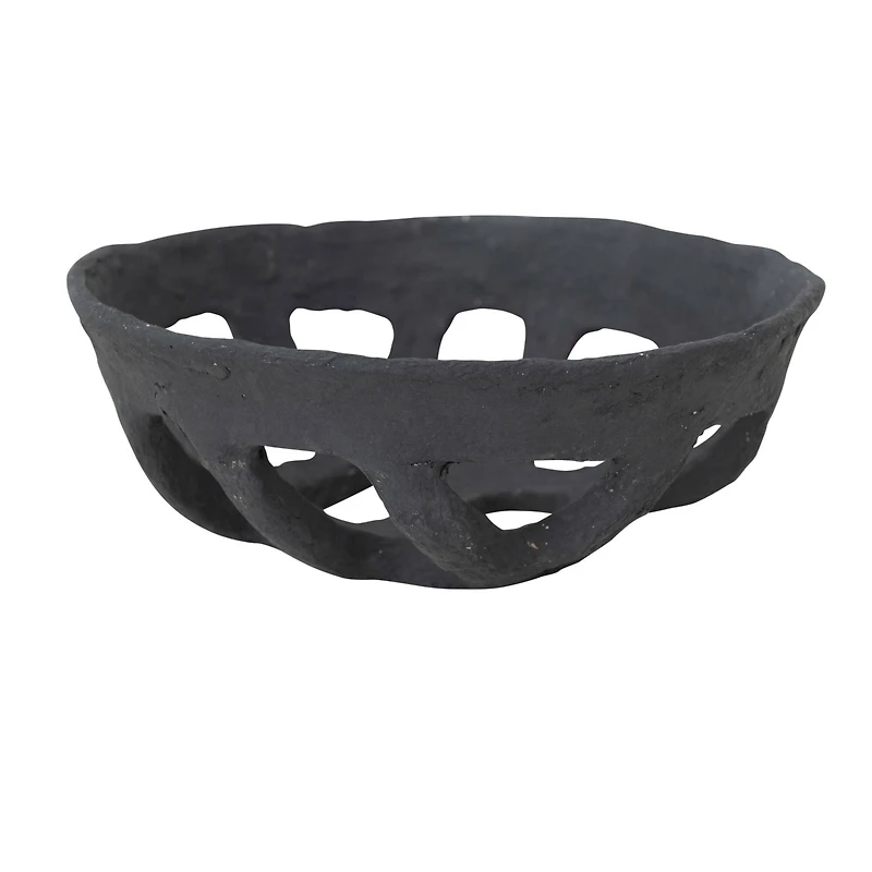 Hello Honey® 13" Black Handmade Paper Mache Basket