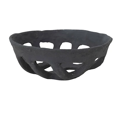 Hello Honey® 13" Black Handmade Paper Mache Basket