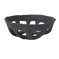 Hello Honey® 13" Black Handmade Paper Mache Basket