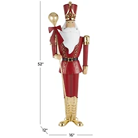 52" Red Metal Nutcracker Standing Sculpture