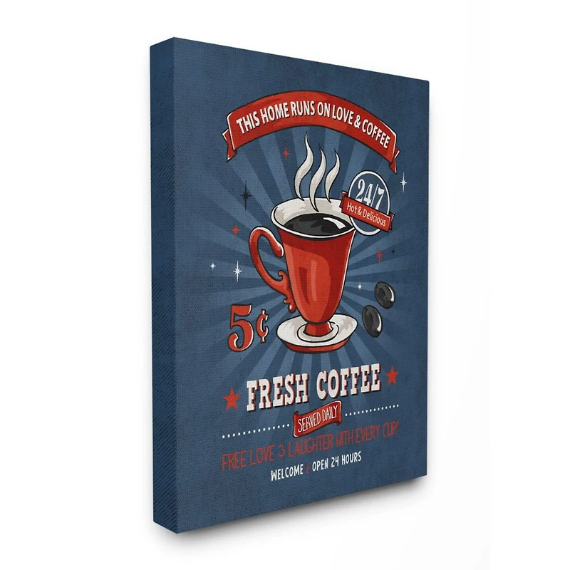 Stupell Industries Fresh Coffee Comic Book Canvas Wall Art