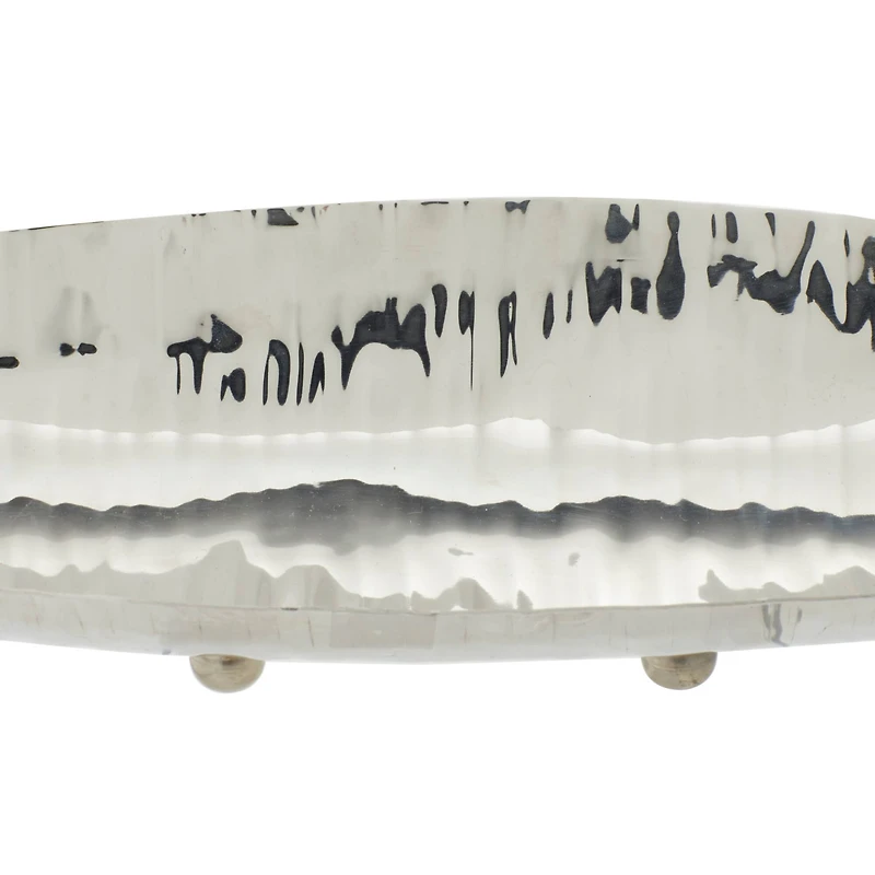 Silver Stainless Steel Modern Decorative Flat Bowl Set