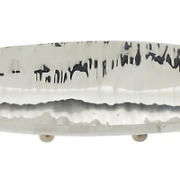 Silver Stainless Steel Modern Decorative Flat Bowl Set