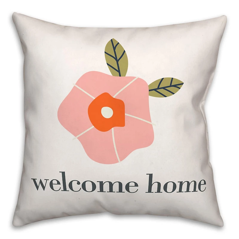 Welcome Home Floral Throw Pillow