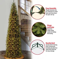 9 ft. Pre-Lit Kingswood™ Fir Pencil Artificial Christmas Tree, Clear Lights