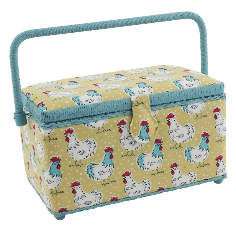 Dritz® Chickens Medium Sewing Basket with Removable Tray