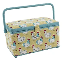 Dritz® Chickens Medium Sewing Basket with Removable Tray