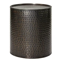 Brown Metal Industrial Accent Table Set