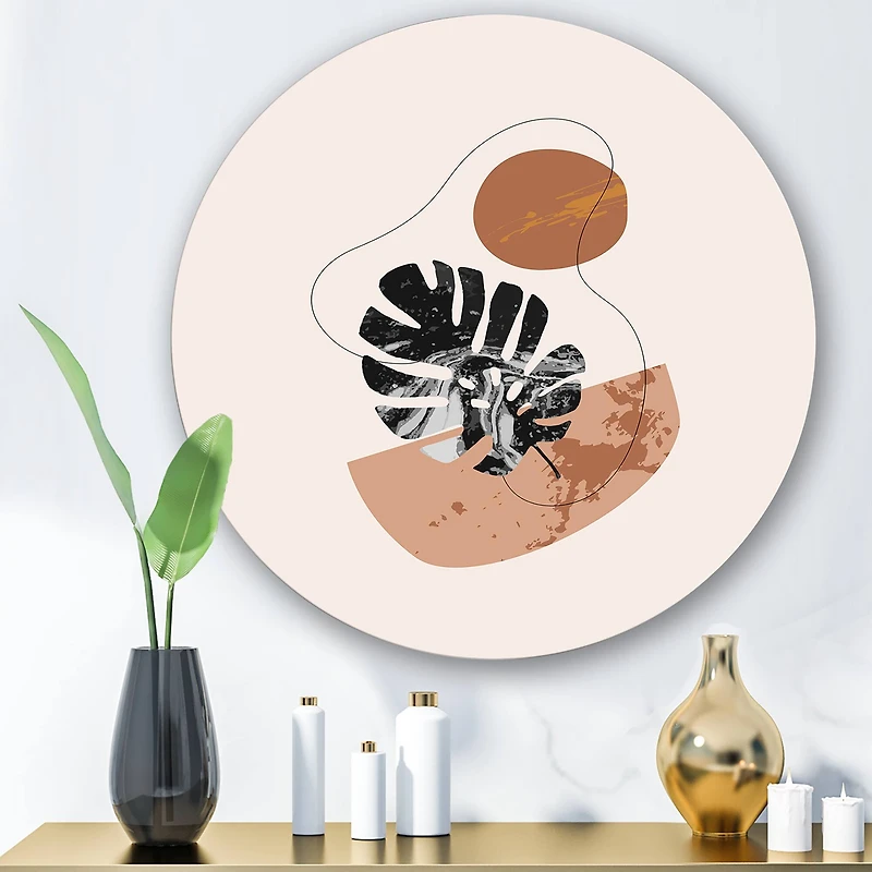 Designart - Abstract Shapes & Tropical Monstera Leaves