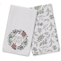 Merry & Bright Wreath Tea Towel Set
