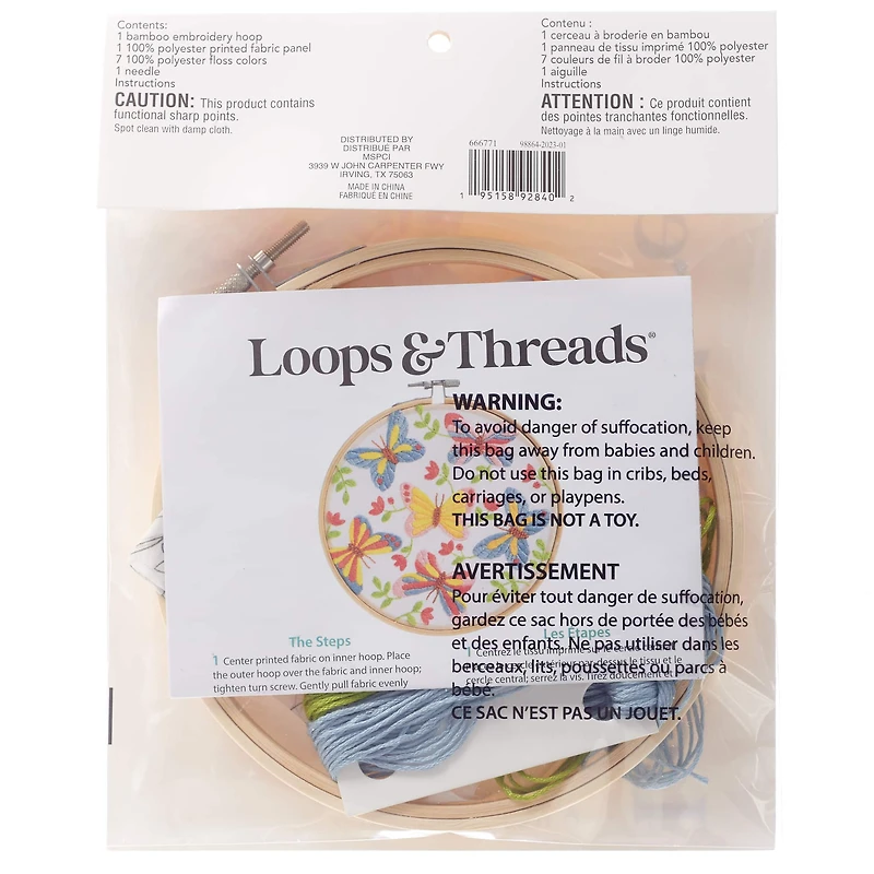 6" Butterflies Embroidery Kit by Loops & Threads®
