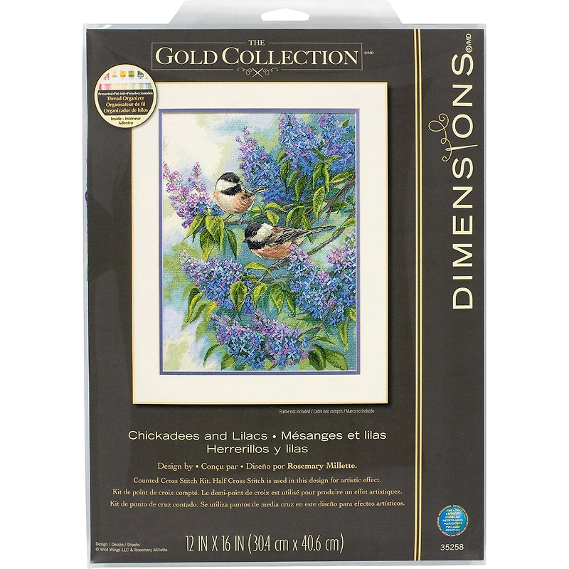 Dimensions® Chickadees & Lilacs Counted Cross Stitch Kit
