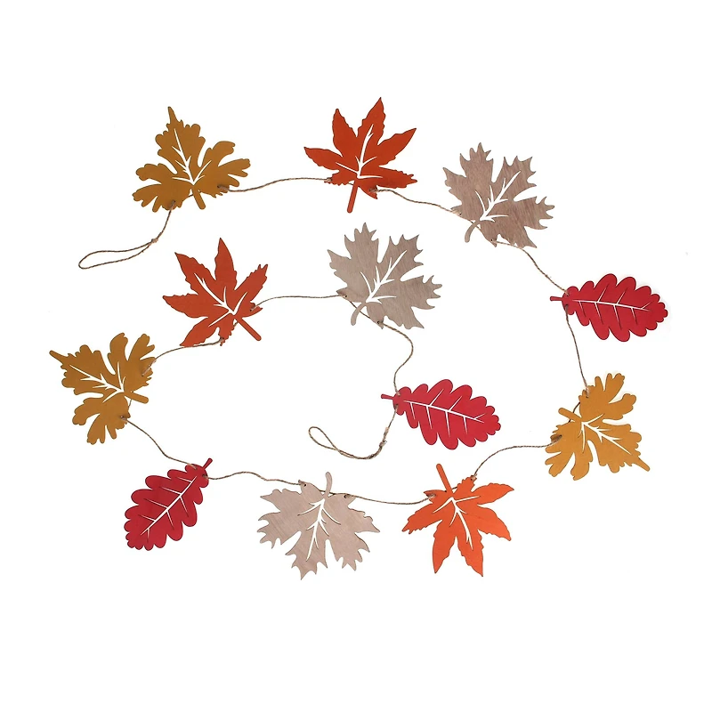6ft. Wood Leaf Garland by Celebrate It™