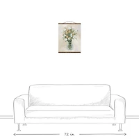 Farmhouse Florals Teak Hanging Canvas