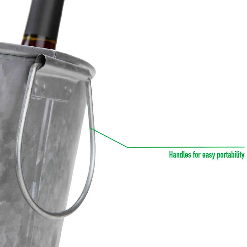 Mind Reader 12'' Large Round Galvanized Steel Beverage Tub with Handles