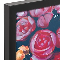 Funky Bold Flowers 12" x 12" Black Framed Canvas
