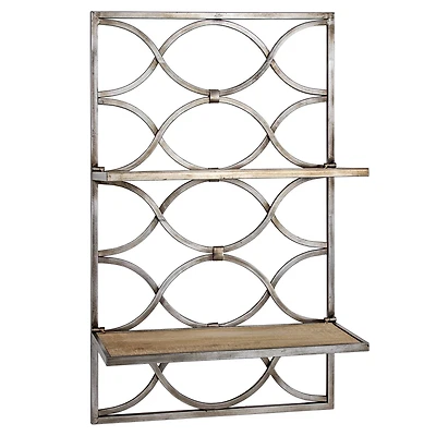 16.25" Wood & Metal Hanging Shelf Rack
