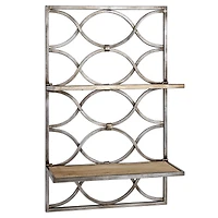 16.25" Wood & Metal Hanging Shelf Rack
