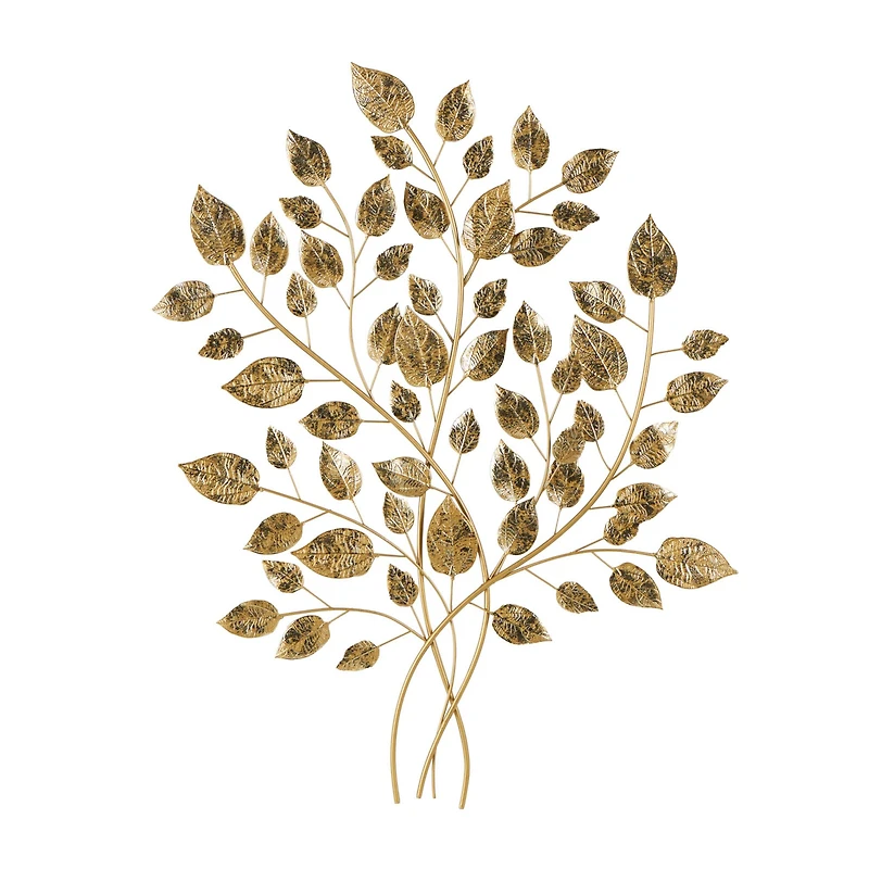 33" Gold Metal Leaf Metallic Wall Décor
