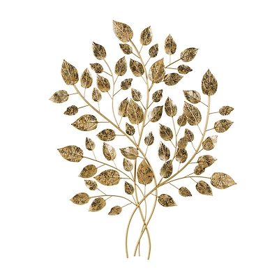 33" Gold Metal Leaf Metallic Wall Décor