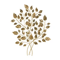 33" Gold Metal Leaf Metallic Wall Décor