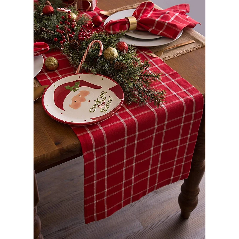 DII® 108" Holly Berry Plaid Table Runner