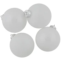 9ct. 2.5" Shiny and Matte White Glass Ball Christmas Ornaments