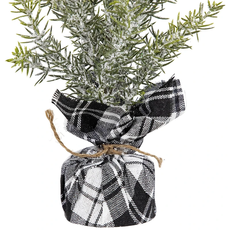 10" Unlit Mini Frosted Pine Artificial Christmas Tree Set