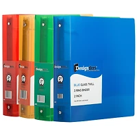 JAM Paper 2" Glass Twill Plastic 3-Ring Binders, 4ct.